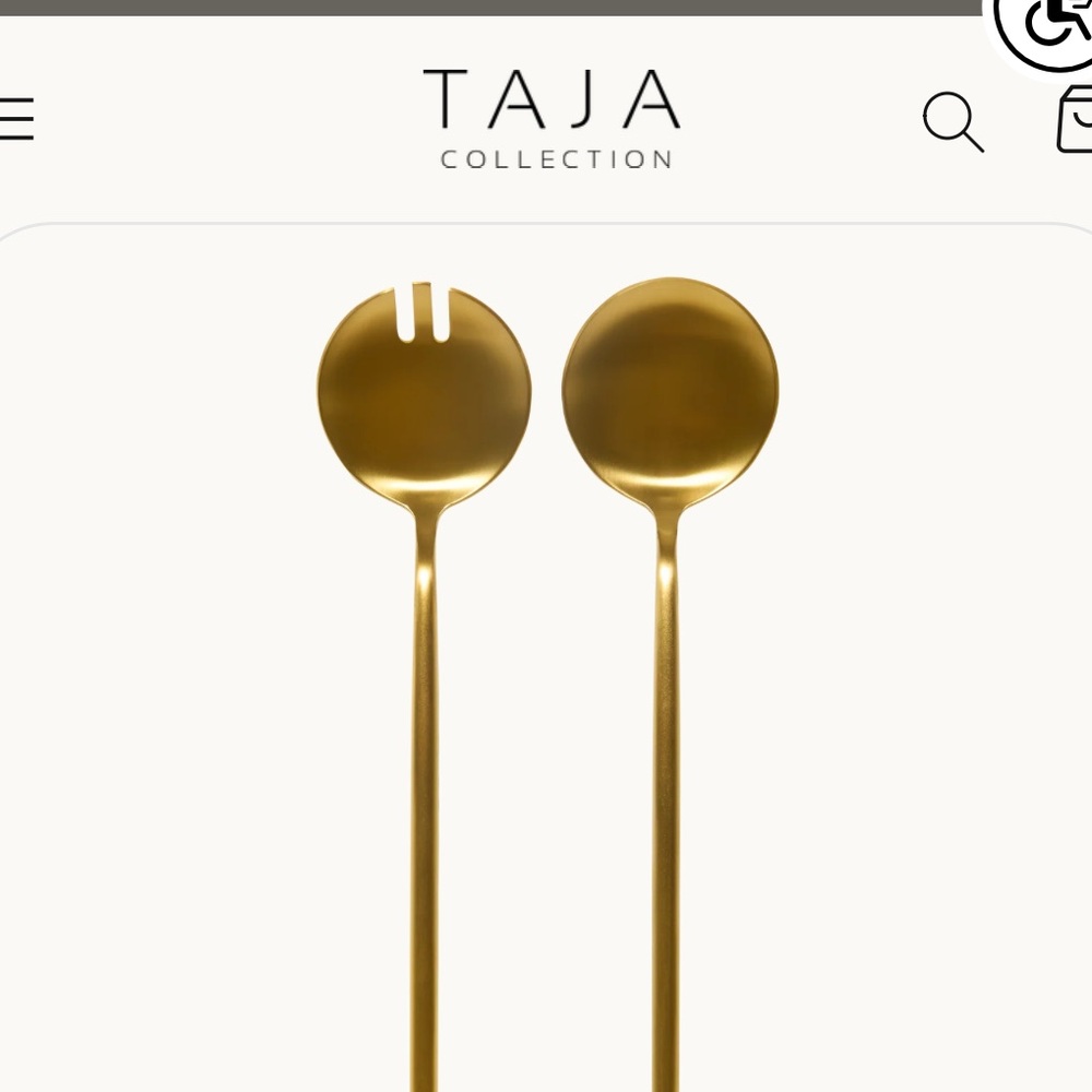 TAJA- NWT Unopened Gold Salad Servers - Pair
